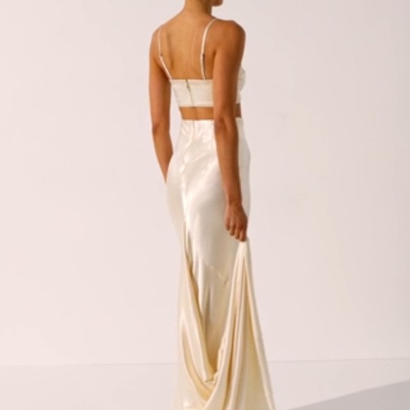 COPY - Shona Joy La Lune High Waist Maxi skirt Cream US 4 Worn Once bridal - Picture 7 of 8